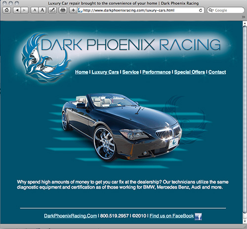 Dark Phoenix Racing Website Design