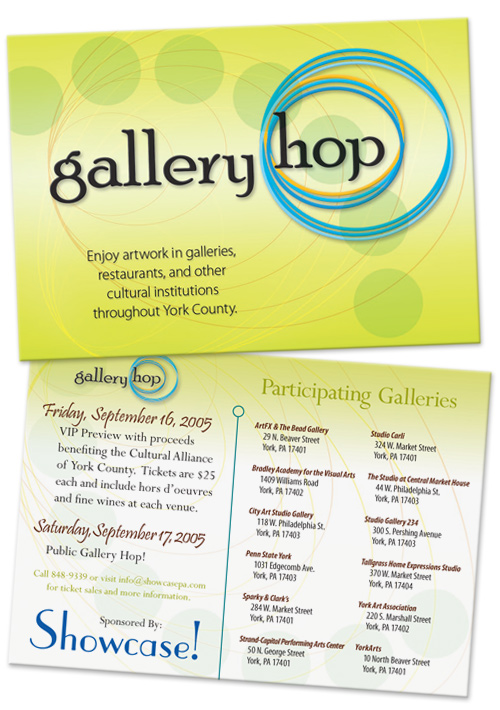 Gallery hop postcard design